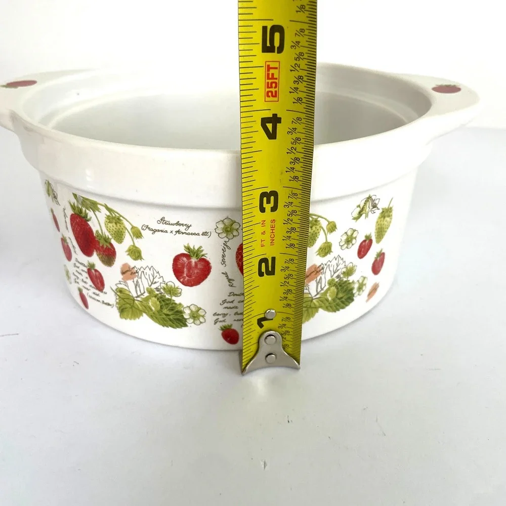 Vtg‎ 90s Kent Pottery New Fruit Strawberry Ceramic Lidded Casserole Dish